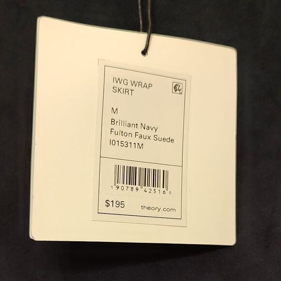 Theory Brilliant Navy Fulton Faux Suede Skirt Size M - Picture 4 of 6